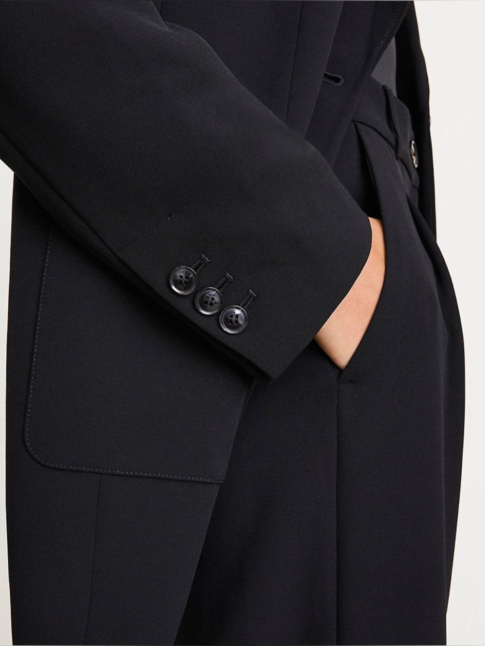 LOFT Versa Crepe Drape Oversized Blazer Black Size 2 - Picture 4 of 13
